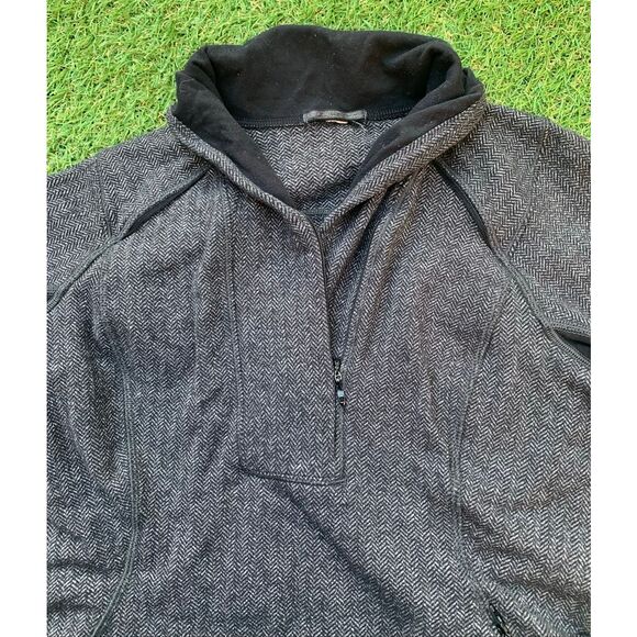 Lululemon Think Fast Heathered gray Herringbone 1/4 zip SWEATSHIRT TOP sz 4 - Picture 8 of 8